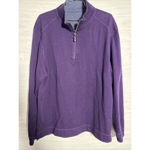 Mens Purple Tommy Bahama mens reversible 1/4 zip pullover sz L